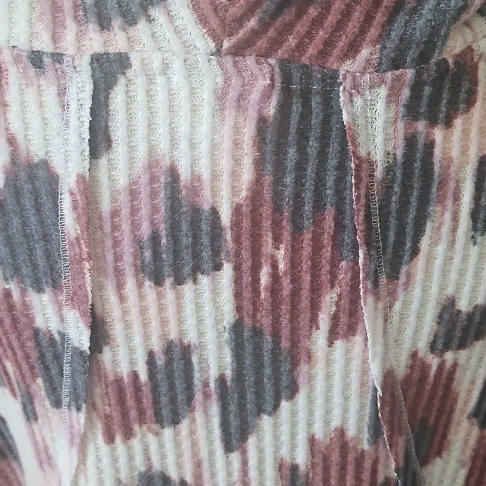 LuLaRoe Kristen Maroon, Pink, and Black Print Cowl Neck Blouse